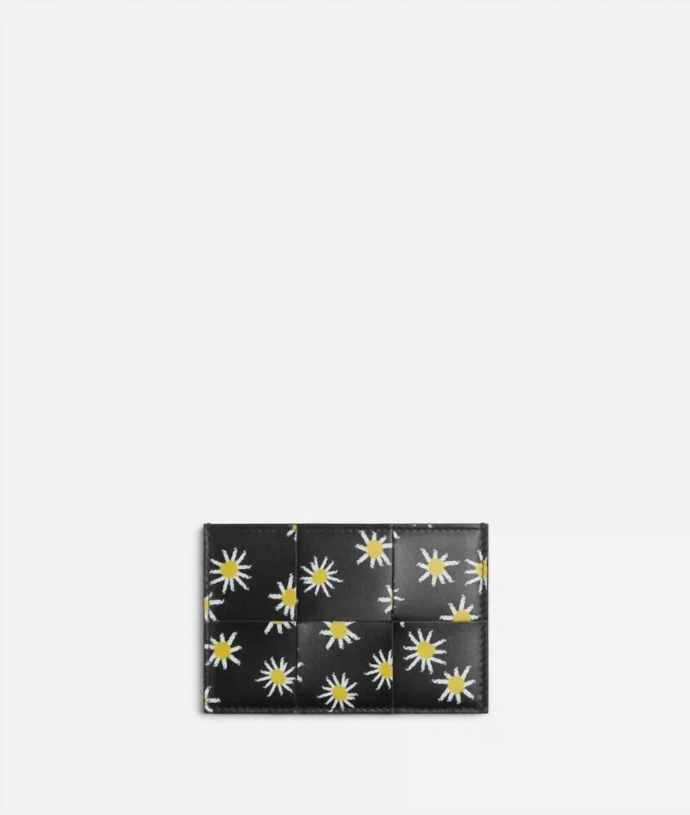 NEW BOTTEGA VENETA women's daisy intrecciato cardholder in black